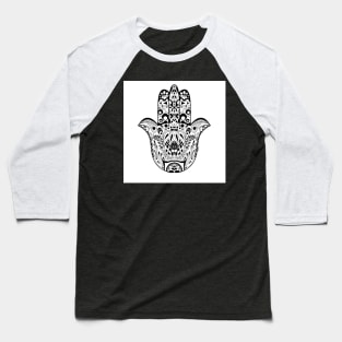 the hand of buddah with mexican patterns ecopop art zentangle Baseball T-Shirt